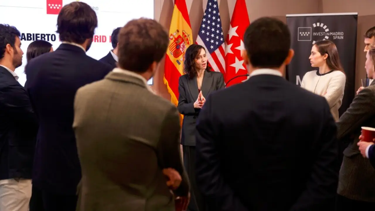 Diaz Ayuso, durante su visita a Nueva York - Foto Comunidad de Madrid