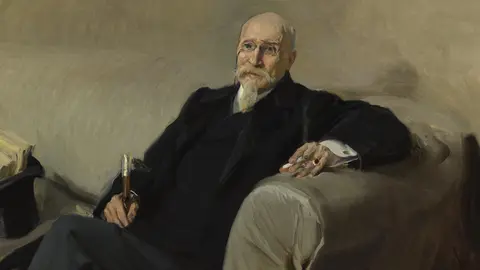 JOAQUÍN SOROLLA Y BASTIDA 
Retrato de José Echegaray, 1905 
Óleo sobre lienzo 
Colección Banco de España