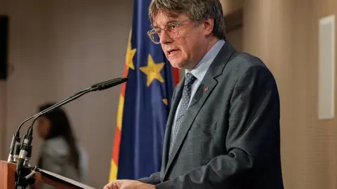 Carles Puigdemont en rueda de prensa - Foto de Junts
