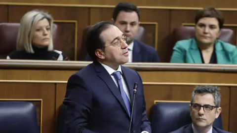 José Manuel Albares durante su intervención este miércoles - Foto del Congreso