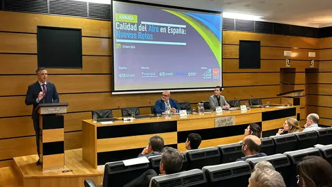 El&nbsp;consejero de Medio Ambiente, Agricultura e Interior, Carlos Novillo, en la&nbsp; inauguraci&oacute;n de la jornada Calidad del Aire en Espa&ntilde;a - Comunidad de Madrid