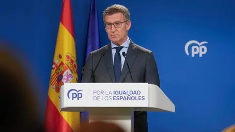 Feijóo interviene ante los medios - Foto de Tarek/PP