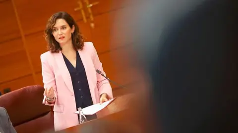 Díaz Ayuso, hoy, en el pleno celebrado en la Asamblea de Madrid - Foto Comunidad de Madrid