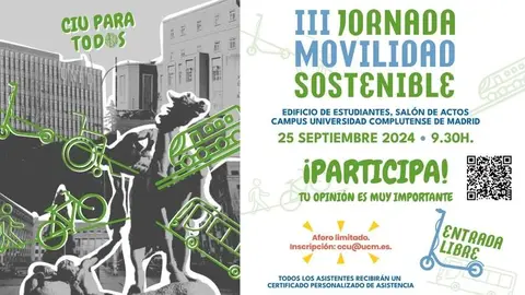 Cartel III Jornada Movilidad Sostenible - Marina Mart&iacute;n