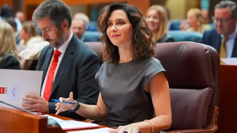 Isabel Díaz Ayuso durante la sesión plenaria de la Asamblea de Madrid - Foto Comunidad de Madrid