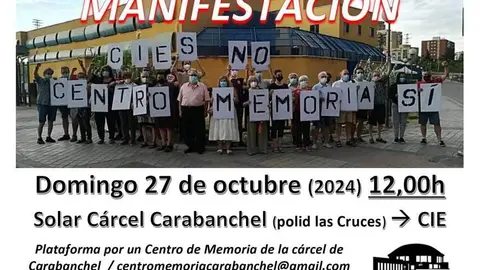 cartelmanifestacion centro memoria carcel carabanchel