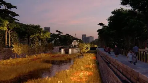 Proyecto de iluminaci&oacute;n del manzanares - Foto Ayuntamiento de Madrid