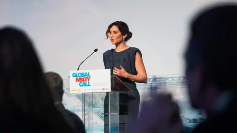 Isabel D&iacute;az Ayuso en la cena de gala con motivo de la inauguraci&oacute;n del Global Mobility Call - Foto Comunidad de Madrid