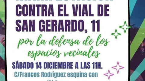 cartel mani contra vial en San Gerardo 11