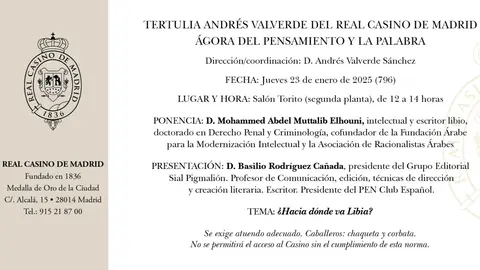 Tertulia Andrés Valverde del Real Casino de Madrid