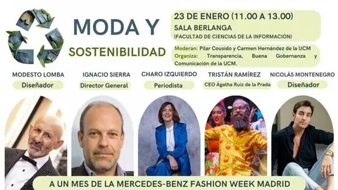 Cartel debate sobre moda y sostenibilidad en la UCM