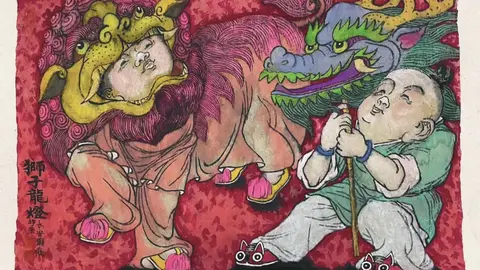 "Rojo", exposición de Tinta China del Artista Yue Yu en Usera