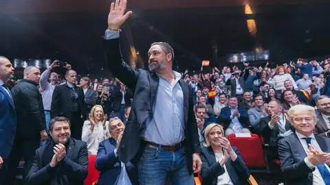 Santiago Abascal a su llegada a la cumbre de Patriots que se celebró hoy en Madrid | Foto de Vox