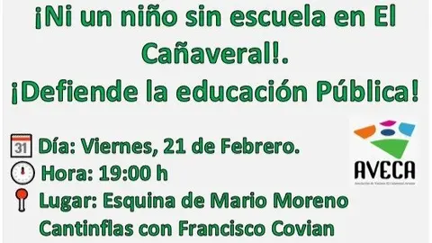 cartel mani ca&ntilde;averal educacion