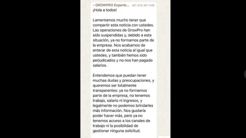 Mensaje grupo GrowPro