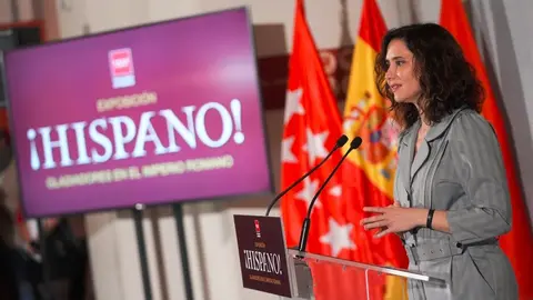 Díaz Ayuso en la inauguración de ¡Hispano! Gladiadores en el  Imperio Romano - Foto Comunidad de Madrid