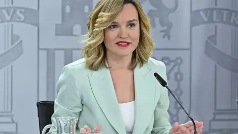 Pilar Alegría en rueda de prensa | Foto de archivo del PSOE