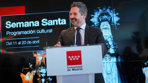 El consejero De Paco Serrano ha presentado hoy la programación de Semana Santa Madrid 2025 - Foto Comunidad de Madrid