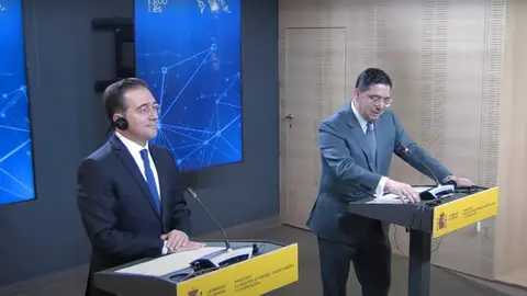 Albares y Bourita en su comparecencia - Ministerio de Exteriores