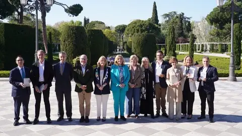 Sanz e Hidalgo en la entrega de las Distinciones Madrid Talento, en la tarde de este jueves