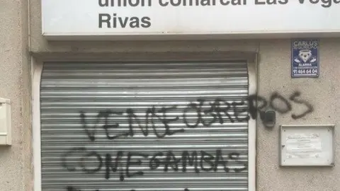 Vandalizada la sede de CCOO en Rivas Vaciamadrid - Foto CCOO Madrid