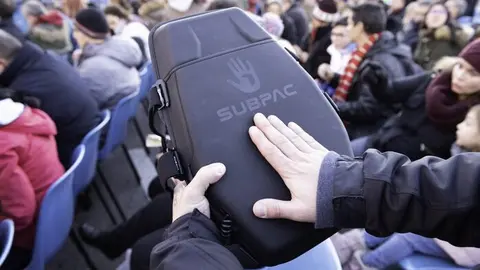 Mochila vibratoria. Imagen de archivo