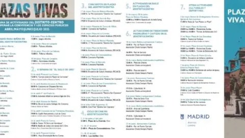 Programación de ‘Plazas Vivas’ desde abril hasta julio de 2025