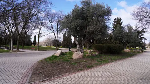 Imágenes de archivo de las diferentes fases de rehabilitación del parque de Las Cruces, ubicado entre los distritos de Carabanchel y Latina