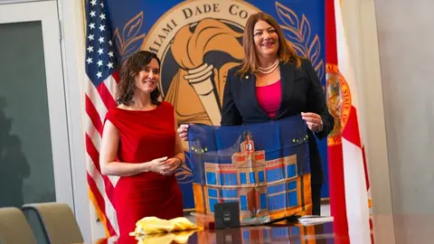 Isabel Díaz Ayuso, en el en el Miami Dade College - Foto Comunidad de Madrid