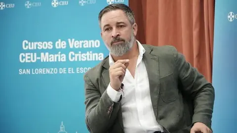 El presidente de Vox, Santiago Abascal, en los Cursos de Verano CEU-María Cristina | Foto del CEU