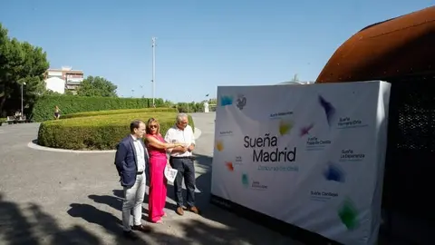 Carabante, Izquierdo y Peón durante la presentación del concurso de ideas Sueña Madrid 2025