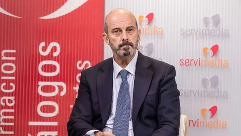 Rollán en un momento de su entrevista con Servimedia | Foto de Jorge Villa