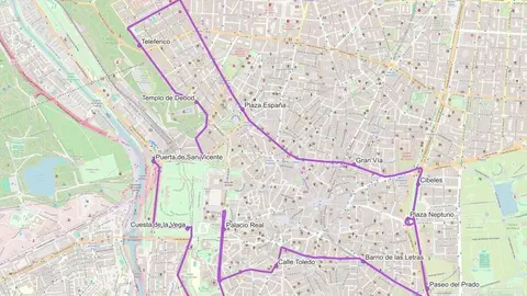 Mapa con la ruta 'Madrid Histórico' - Ayuntamiento de Madrid