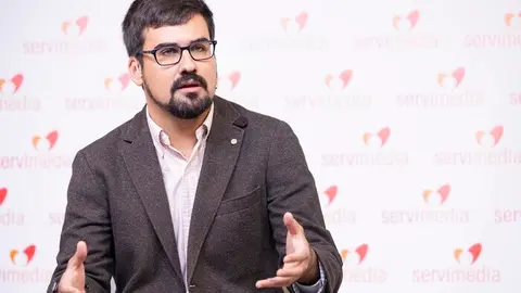 Guillermo del Valle en una entrevista en Servimedia | Foto de Jorge Villa