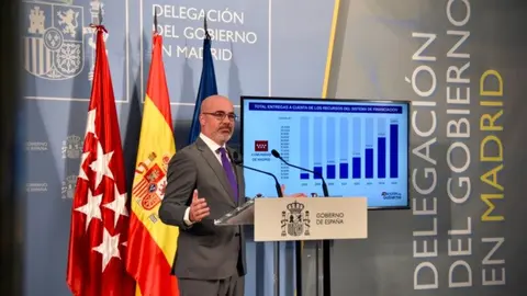 El delegado del Gobierno en Madrid, durante la presentación del Balance del primer semestre de 2025 - Foto Delegación del Gobierno en Madrid
