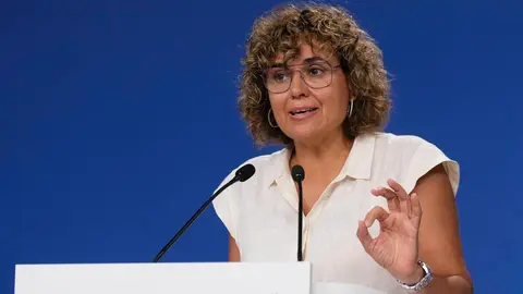 La secretaria general del PP Europeo, Dolors Montserrat, comparece en rueda de prensa | Foto de PP/Tarek