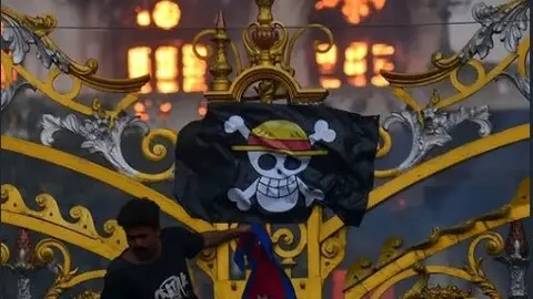 Nepal Bandera One Pice protestas 