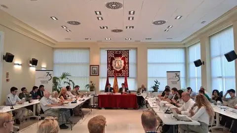 El concejal del distrito de Hortaleza, David Pérez durante el Debate sobre el Estado del Distrito