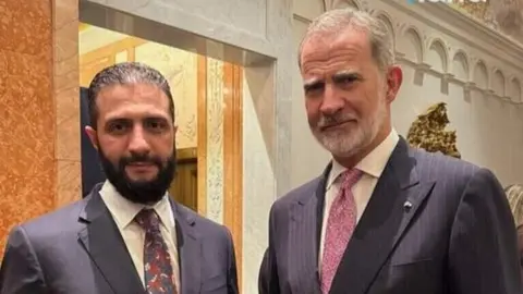Felipe VI con Ahmed al Sharaa,
