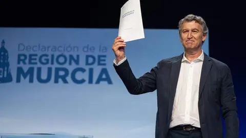 Alberto Núñez Feijóo presenta la 'Declaración de Murcia' | Foto de PP/Diego Puerta