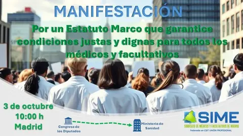 Sindicato Médico llama a médicos y facultativos a la marcha del Congreso al Ministerio