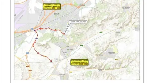 Corte total de la M-300 en Alcalá de Henares