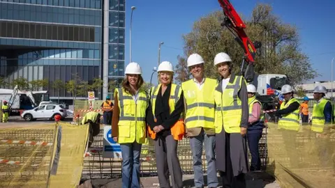 Visita de las obras de Parque Castellana - Foto Ayuntamiento de Madrid