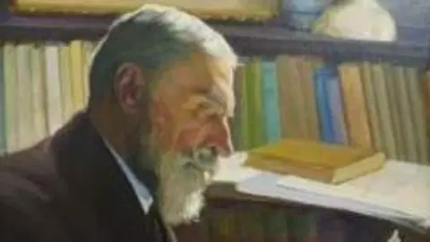 Retrato de Ricardo Fuente en la Hemeroteca Municipal