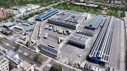 Imagen desde dron de vigilancia en instalación EMT Madrid