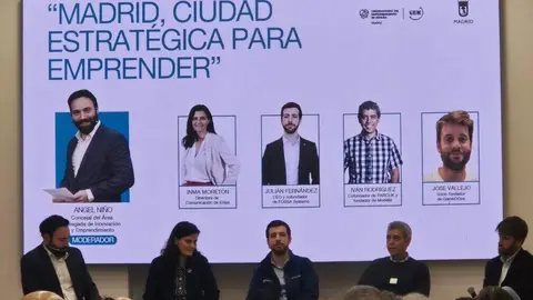 El concejal delegado de Innovaci&oacute;n y Emprendimiento, &Aacute;ngel Ni&ntilde;o, durante su participaci&oacute;n en una mesa redonda sobre el impacto de las pol&iacute;ticas p&uacute;blicas en el ecosistema emprendedor de la ciudad de Madrid