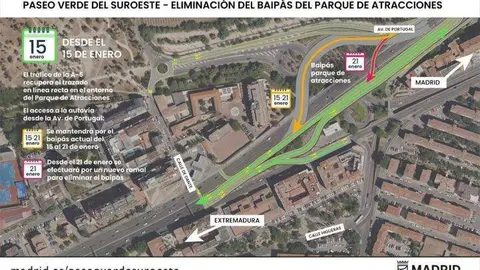 Eliminaci&oacute;n del baip&aacute;s del parque de atracciones en las obras de soterramiento de la A-5 - Ayuntamiento de Madrid