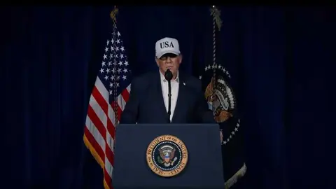 Intervenci&oacute;n de Donald Trump sobre las operaciones militares en Iran