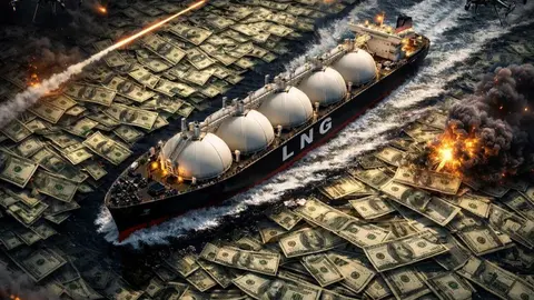 Imagen que recrea un mar de dinero por el mercado del gas EEUU - Foto de Enegy Flux