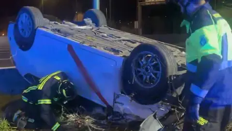 Taxista Volcado - Emergencias de Madrid 